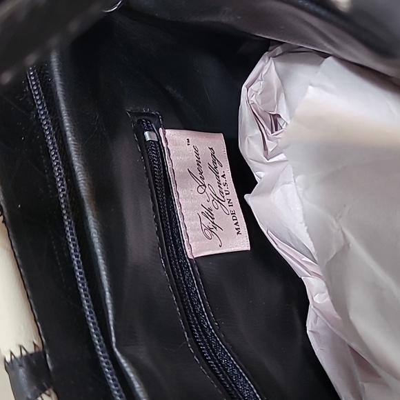 Fifth Avenue Handbags Black & White Pinwheel Squares Faux Leather Crossbody - Picture 9 of 12